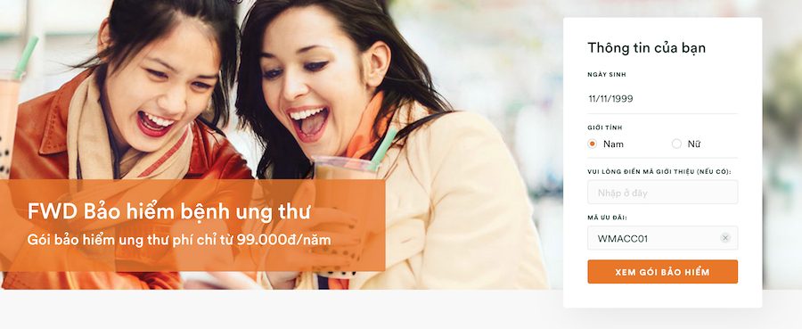 Bước 1: Đăng ký - Bảo hiểm ung thư FWD