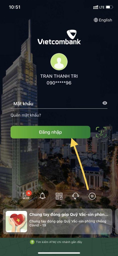 buoc 1 dang nhap vcb digibank